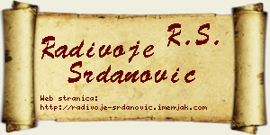 Radivoje Srdanović vizit kartica